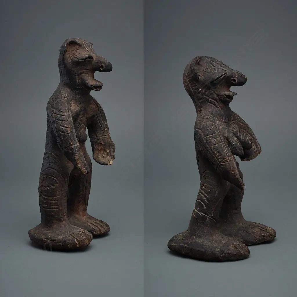 Ancestor figure and another, Left hand detached) earthenware, Dimiri Village, Middle Sepik, Papua New Guinea. Image 1++